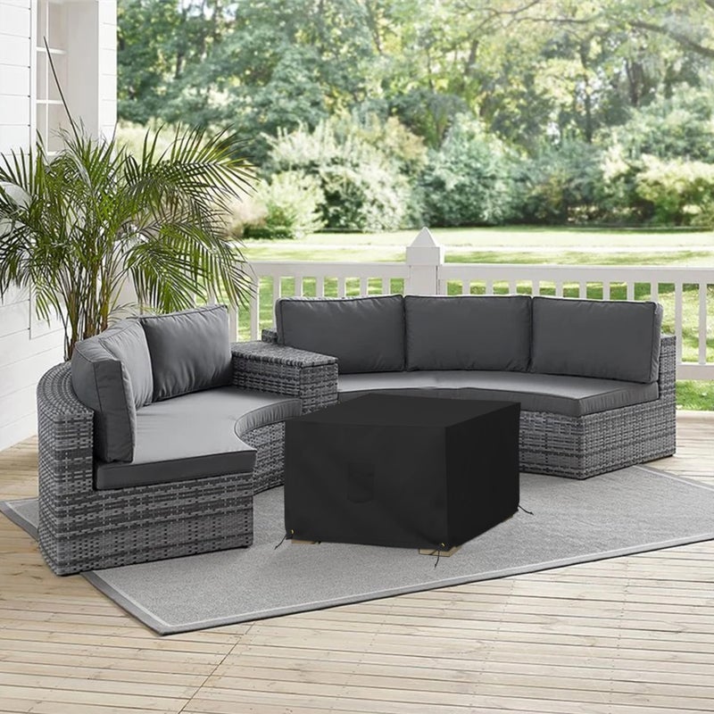 Covers & All Outdoor Ottoman Cover, 12 Oz PVC Coated Polyester, Waterproof Ottoman Slipcover, Square Patio Furniture Covers Suitable for Indoor and Outdoor Use (26" L x 26" W x 18" H, Black) - Image 5