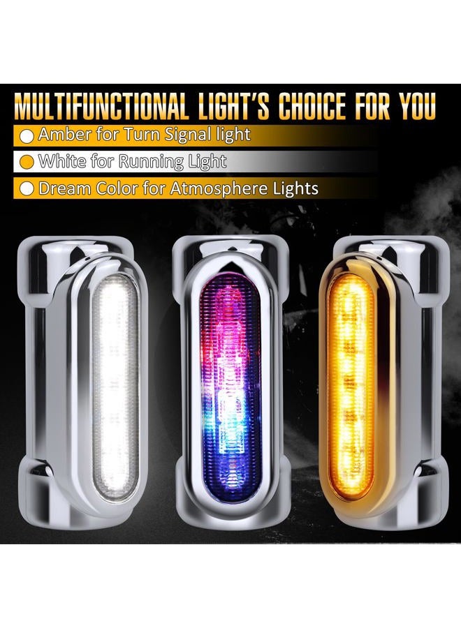 Opl5 Motorcycle Highway Bar Lights Switchback Driving Crash Led Turn Signal Dream Atmosphere For 1-1/4 Inch Touring Bikes (Silver) - Image 3
