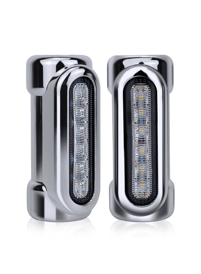 Opl5 Motorcycle Highway Bar Lights Switchback Driving Crash Led Turn Signal Dream Atmosphere For 1-1/4 Inch Touring Bikes (Silver) - Image 1