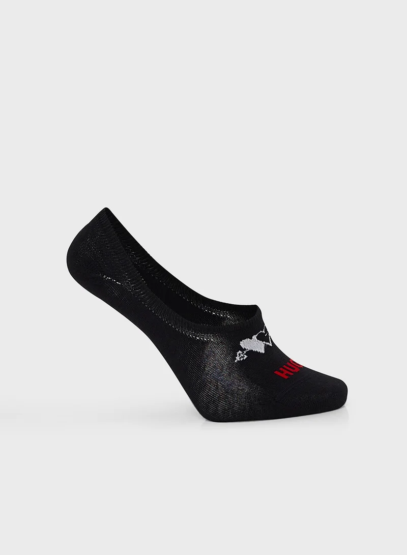 هوجو Pack Of 2 Logo Printed Sock
