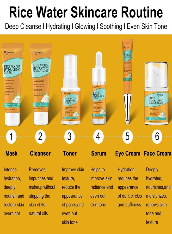 DOYEEWO Skin Care Set,Women Teen Milk Skincare Rice Water Hydrate Glow Repair Anti-Aging Facial Routine Kit Gift Set for Women Mom Wife Teenager Girl Birthday Gifts Trendy Stuff Mothers Day Christmas Gifts - Image 3