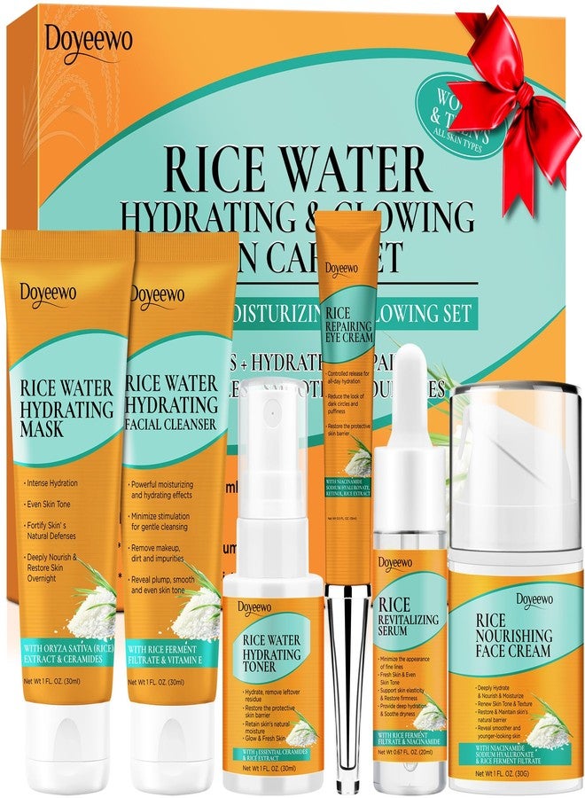 DOYEEWO Skin Care Set,Women Teen Milk Skincare Rice Water Hydrate Glow Repair Anti-Aging Facial Routine Kit Gift Set for Women Mom Wife Teenager Girl Birthday Gifts Trendy Stuff Mothers Day Christmas Gifts - Image 1