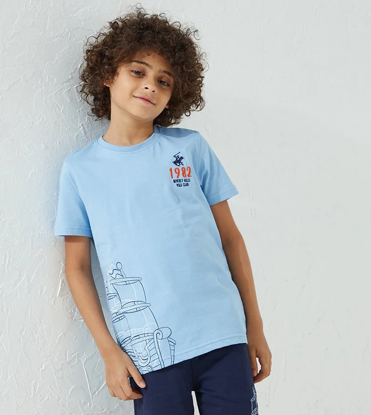 Logo Print Contrast Detail Ringer T-Shirt