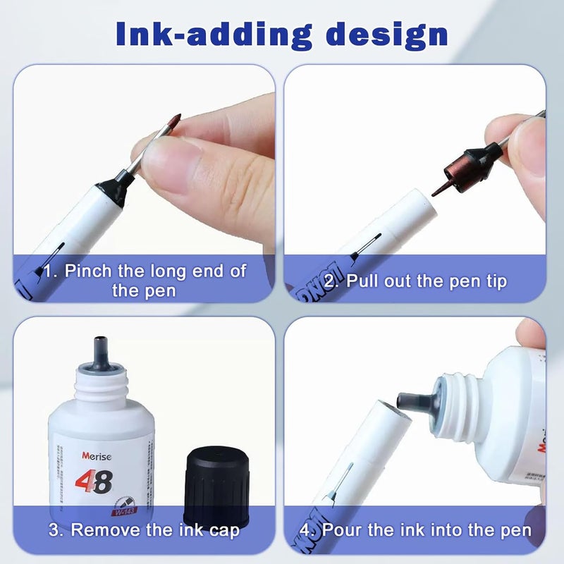 Buildcon 6 قطع قلم تعليم الثقوب العميقة دائم، قلم ذو رأس طويل للخشب، المعدن، الزجاج، البلاستيك، أدوات البناء، أدوات النجار، قلم تعليم، أداة تعليم العلامات (أزرق، أسود، أحمر) - Image 5