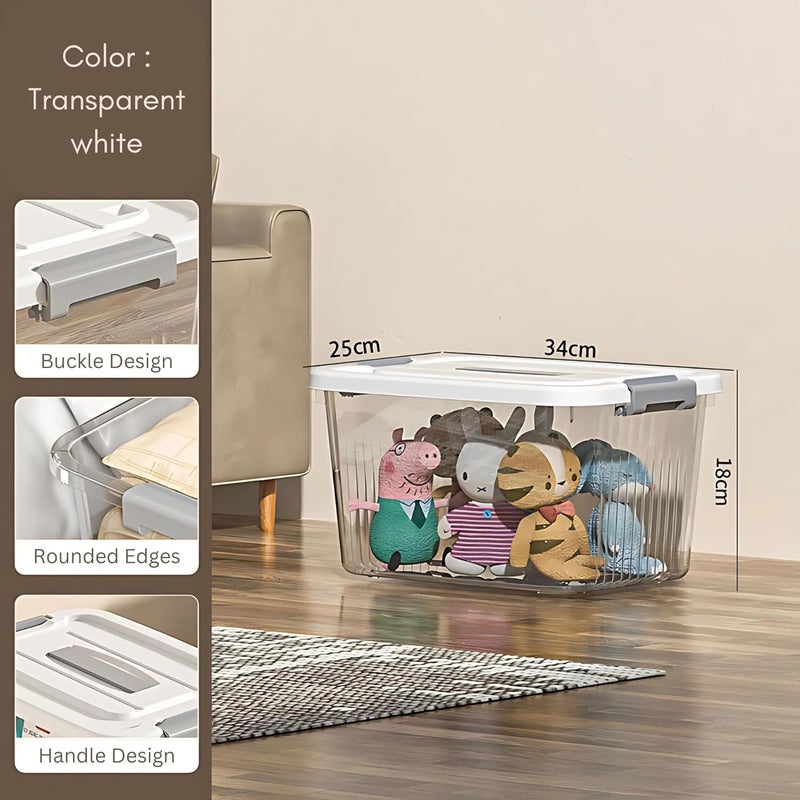 KREPS Clear Plastic Storage BoxBins Container with Latches and Lid Stackable Storage Heavy Duty Material NO195 X 7 X 55 INCH PACK OF 3 - Image 3