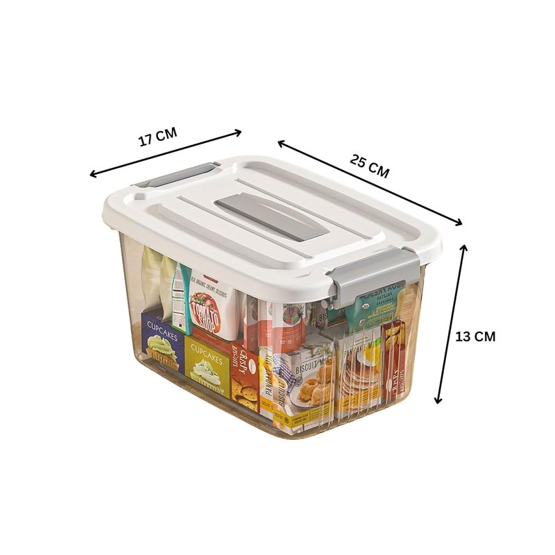 KREPS Clear Plastic Storage BoxBins Container with Latches and Lid Stackable Storage Heavy Duty Material NO195 X 7 X 55 INCH PACK OF 3 - Image 2