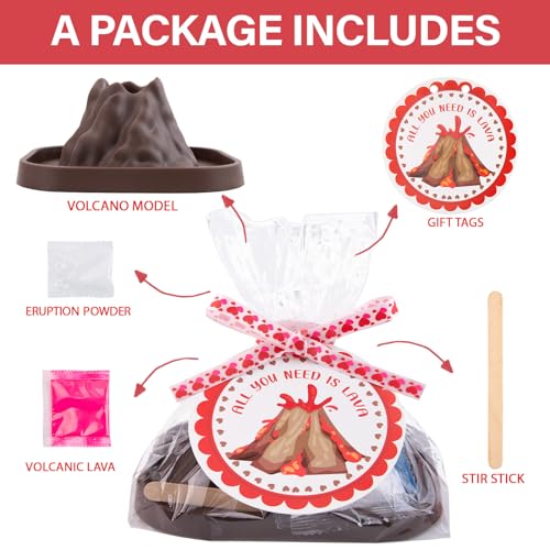 ORIENTAL CHERRY Valentines Gifts for Kids 24 Pack Erupting Volcano Science Kit with Valentines Cards STEM Projects Educational Toys for Boys Girls Toddler Classroom Exchange School Activities Party Favors - Image 5