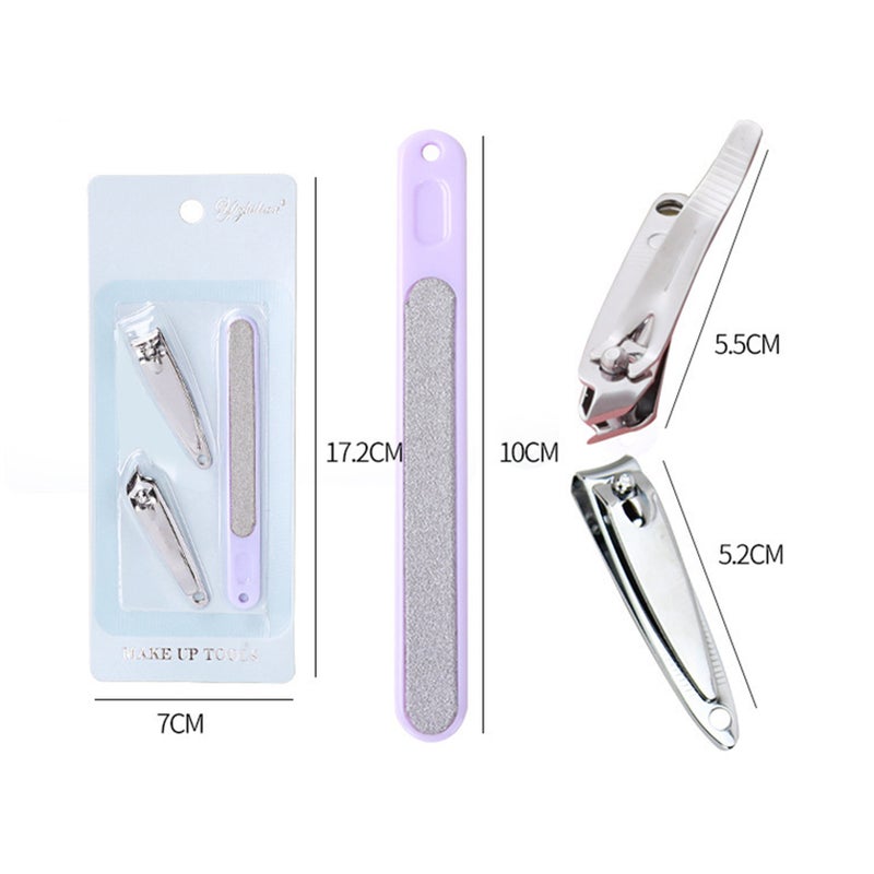 3PCS Portable Manicure Kits Professional Nail Cutter Nail Files Grooming Kit - Image 5