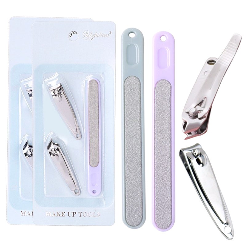 3PCS Portable Manicure Kits Professional Nail Cutter Nail Files Grooming Kit - Image 4