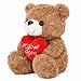 Aqushymallow Cow Teddy Bear Plush Toy Hugging a Red Rose or a Heart Romantic Teddy Bear Plush Doll Valentines Day Birthday Girls Gift Brown Bear Heart - Image 4