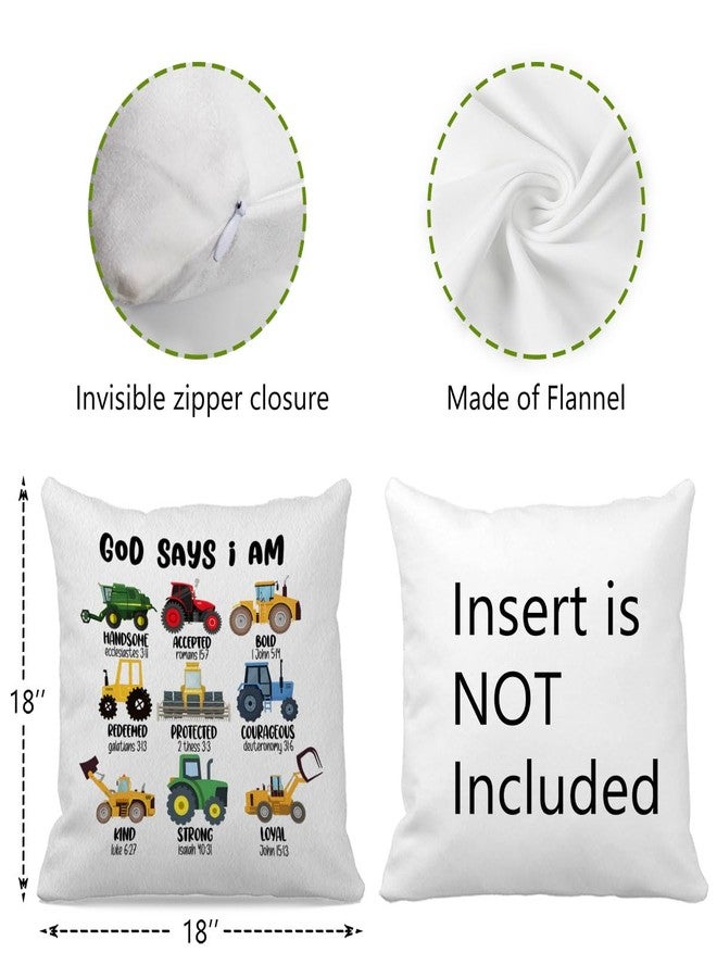 OFlich God Says I am Construction Trucks Pillow Covers 18x18, Construction Decor for Boys Room, Christian Gifts for Boys, Construction Pillow Covers for Toddler Boys Room Bedroom Playroom Nursery - Image 4