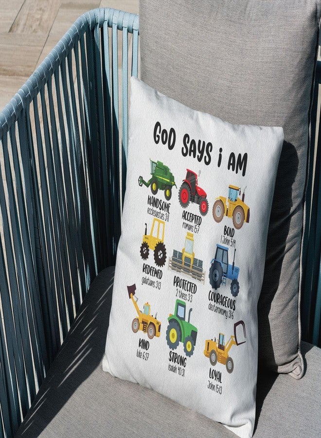 OFlich God Says I am Construction Trucks Pillow Covers 18x18, Construction Decor for Boys Room, Christian Gifts for Boys, Construction Pillow Covers for Toddler Boys Room Bedroom Playroom Nursery - Image 3