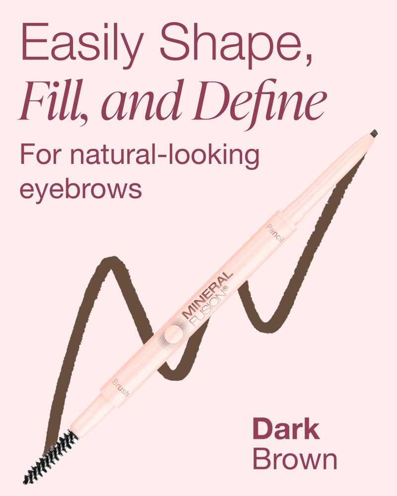 Mineral Fusion Retractable Brow Pencil (Dark Brown) - TZR 2025 Beauty Heroes Award Winner - Shape & Define Eyebrow with Blending Spoolie Brush - Velvety Smooth, Long-Lasting Color - Vegan Formula - Image 4