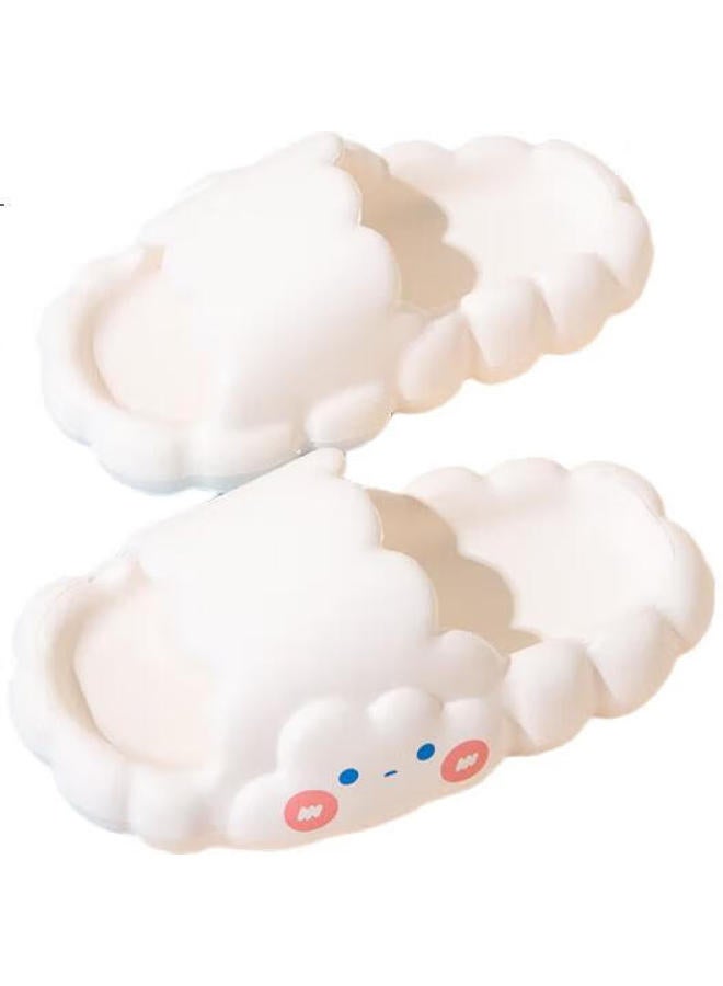 Follow Me Girls' Cartoon Cloud Slippers Summer Indoor Home Anti-Slip Anti-Odor Soft Bottom Girls' Slippers White Size 25 - Image 3