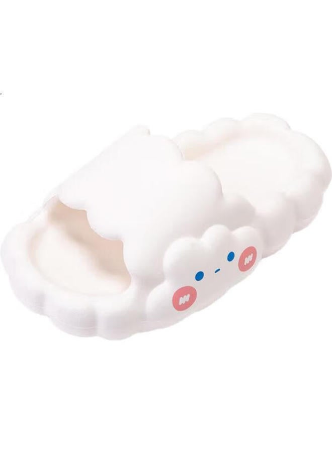 Follow Me Girls' Cartoon Cloud Slippers Summer Indoor Home Anti-Slip Anti-Odor Soft Bottom Girls' Slippers White Size 25 - Image 2