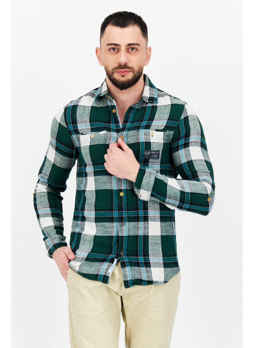 Men Regular Fit Plaid Long Sleeves Casual Shirts, Green - pzsku/Z806257091D8A58397BE9Z/45/_/1737728229/6ac3486b-3a23-451b-9c11-ec713b5f3e2c