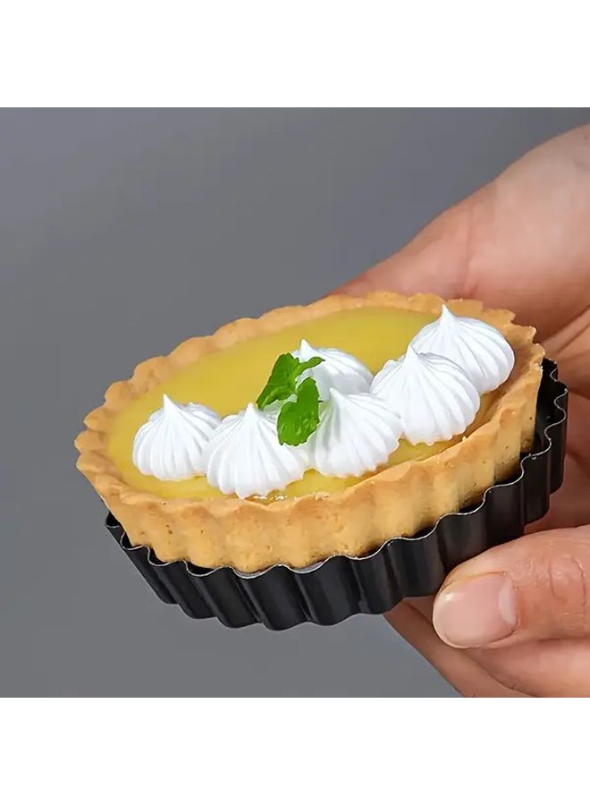 9pcs Stainless Steel Mini Tart Molds 3 Inch Removable Bottom Non Stick Bakeware - Image 2