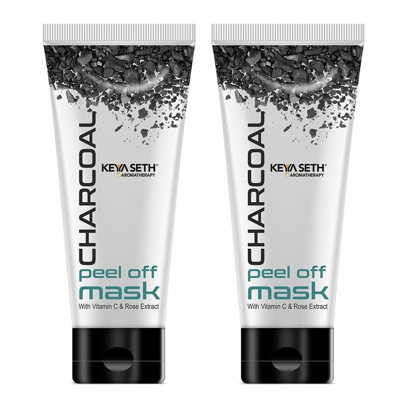 KEYA SETH AROMATHERAPY, DEVICE OF DROP Keya Seth Aromatherapy Charcoal Peel Off Mask Blackhead Dead Skin Removal Tightens Pores Deeply Cleanses for Men Women Enriched with Vitamin C Rose Extract Activated CharcoalPack Of 2  - Image 1