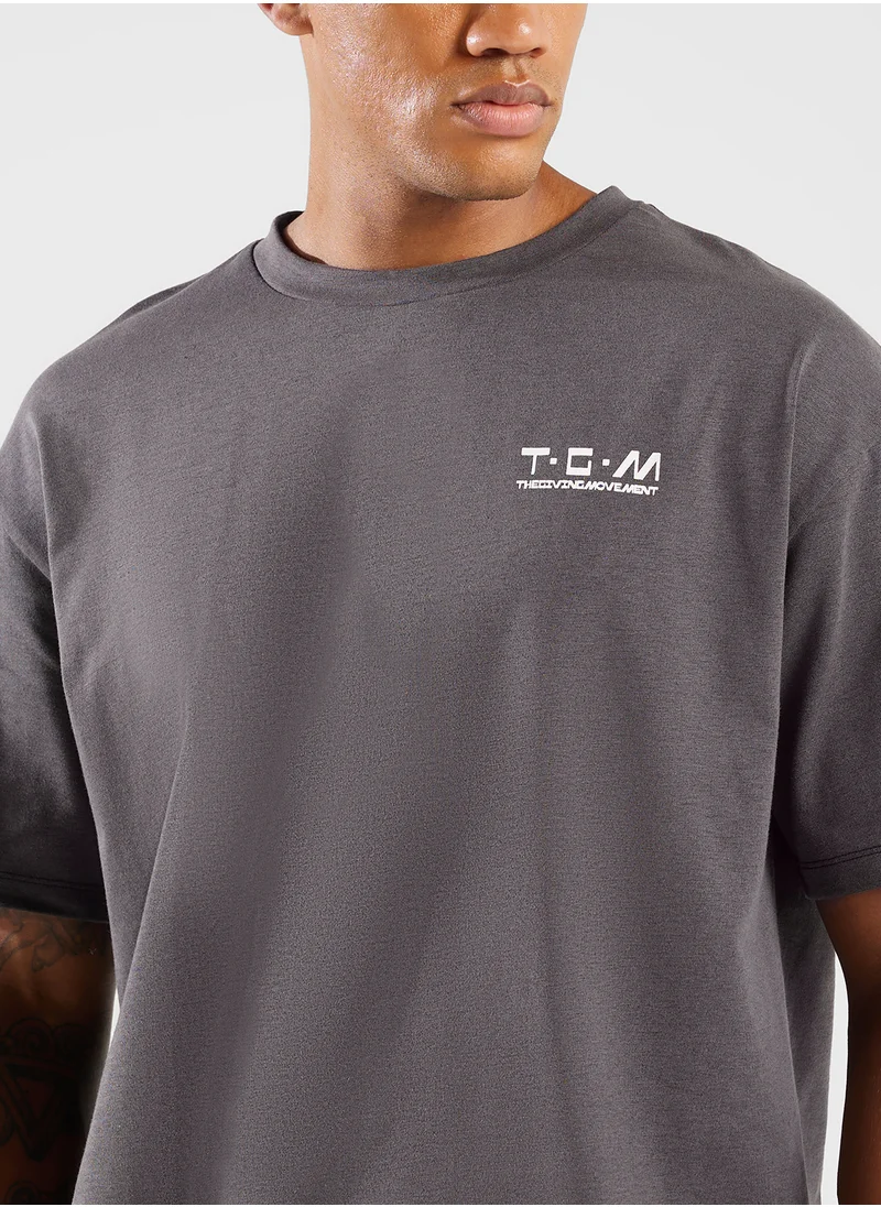 ذا جيفينج موفمنت Oversized Racing Printed T-Shirt