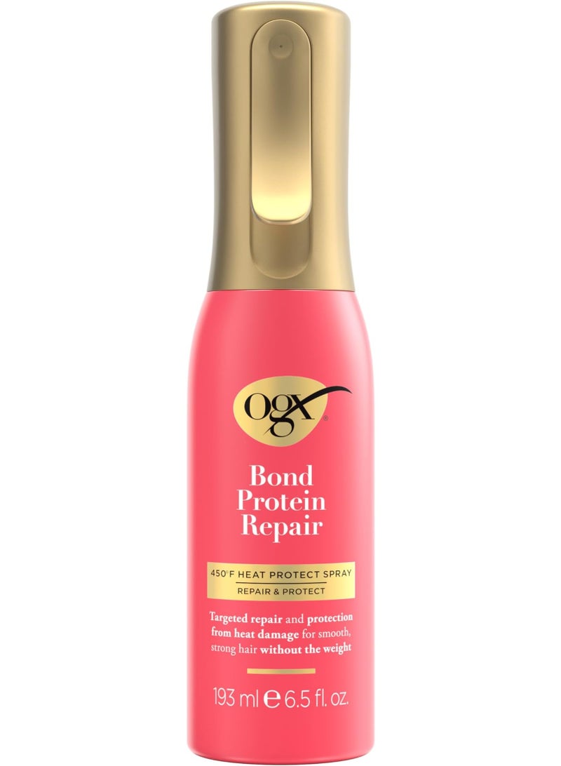 Repair & Protect Bond Protein Repair 450°F Heat Protect Spray, Thermal Protection Spray for Targeted Damage Repair & Protection from Heat Damage, 6.5 fl. oz