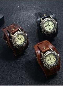 QUARTZ Retro Punk Leather Wrist Band Watches for Men  - Image 4
