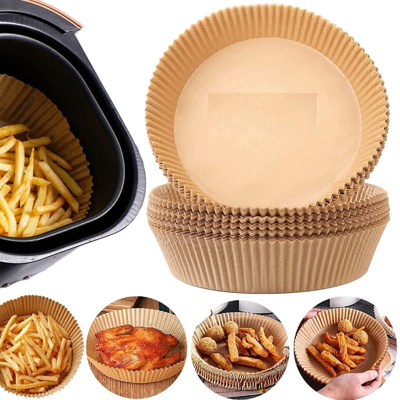 Air Fryer Disposable Paper Liner Round Air Fryer Parchment Paper Baking Paper for Air Fryer Food Grade Parchment Paper Sheets for Air Fryer Oil Proof Water Proof Air Fryer Paper 200 pcs