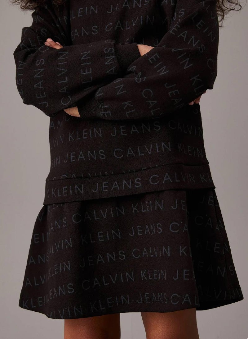 Calvin Klein Jeans Oversized Logo Sweatshirt Dress - Image 4