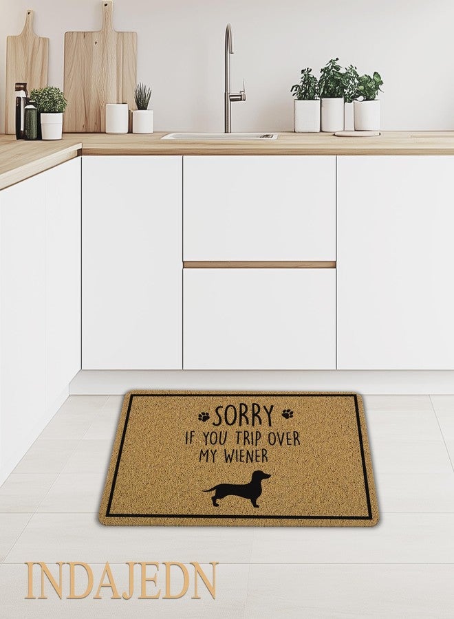 INDAJEDN Funny Dachshund Door Mat, Sorry If You Trip Over My Wiener Funny Weiner Dog Welcome Mats Doormat for Front Door Porch Outside Inside Outdoor Indoor Entrance, 18x30 Inch - Image 5