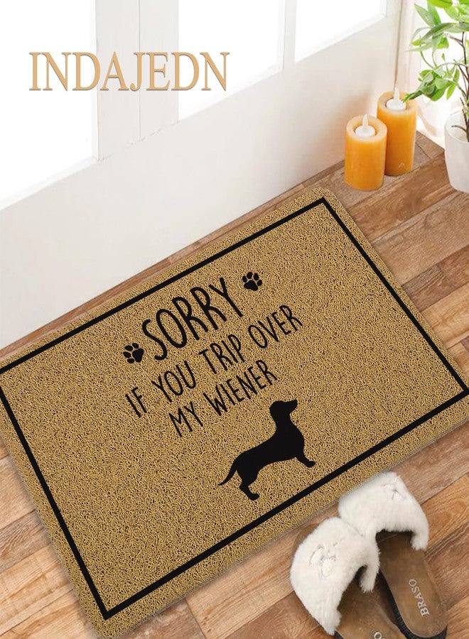 INDAJEDN Funny Dachshund Door Mat, Sorry If You Trip Over My Wiener Funny Weiner Dog Welcome Mats Doormat for Front Door Porch Outside Inside Outdoor Indoor Entrance, 18x30 Inch - Image 3