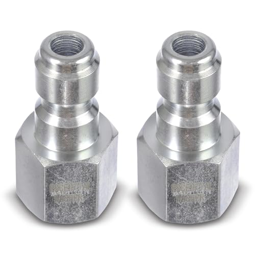 ESSENTIAL WASHER Plated Steel 1/4" Female Quick Connect Fittings Pressure Washer | Pressure Washer Plugs | 4200 PSI | 2 Pack - Image 1