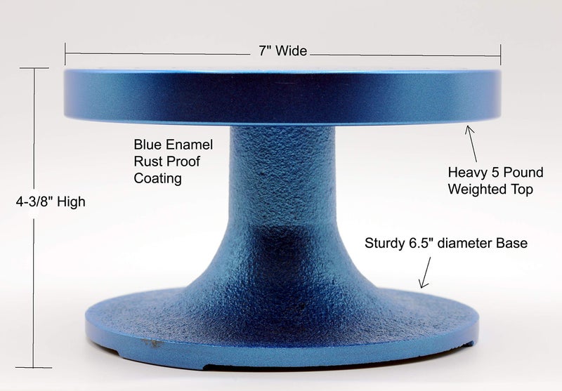 Creative Hobbies BW-18M Professional Sculpting Wheel Turntable 7 Inch Diameter, Heavy Duty Solid Cast Iron, Ball Bearing Design, Weighted Top, Blue Color - Image 3