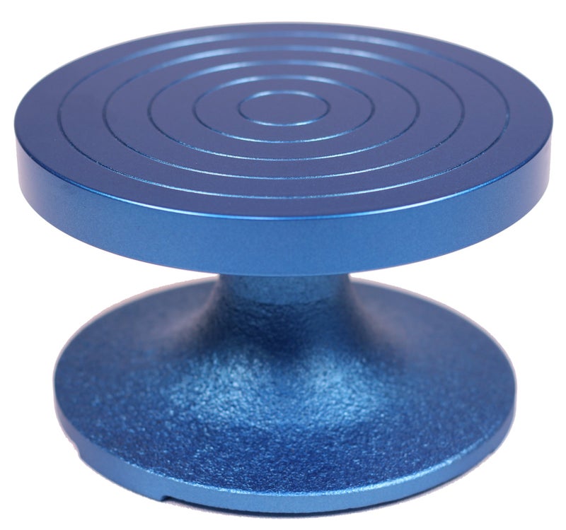 Creative Hobbies BW-18M Professional Sculpting Wheel Turntable 7 Inch Diameter, Heavy Duty Solid Cast Iron, Ball Bearing Design, Weighted Top, Blue Color - Image 1