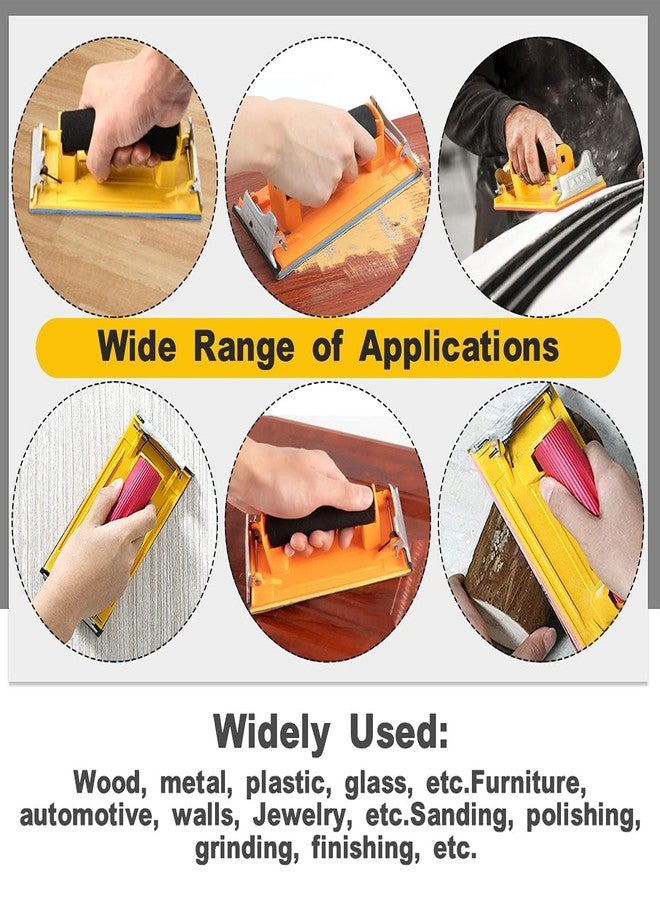 VELTRIX Hand Sanding Block with Sponge Handle | Manual Sandpaper Holder for Walls, Wood, Metal, Drywall & Furniture Polishing (7 inch x 3.6 inch) - Image 5