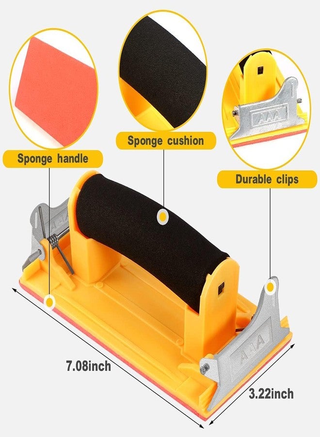 VELTRIX Hand Sanding Block with Sponge Handle | Manual Sandpaper Holder for Walls, Wood, Metal, Drywall & Furniture Polishing (7 inch x 3.6 inch) - Image 4