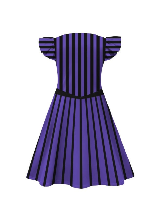 general The Addams Family Costume Cosplay Feifei Sleeve Girls Dress + Bag - Image 3