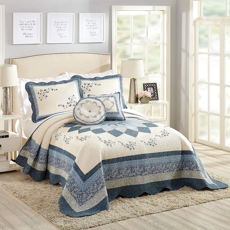 Modern Heirloom Charlotte Standard Sham, Blue, 26" x 20" - Image 3