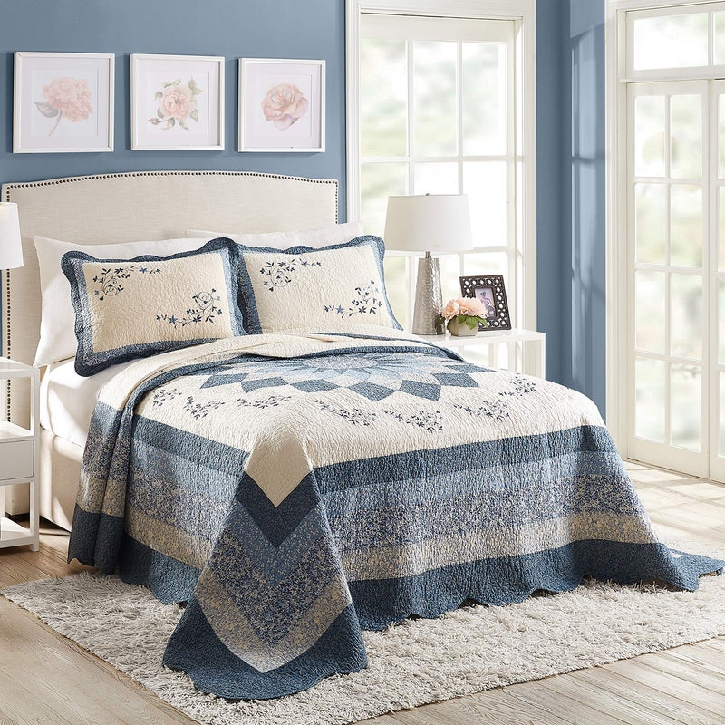 Modern Heirloom Charlotte Standard Sham, Blue, 26" x 20" - Image 2
