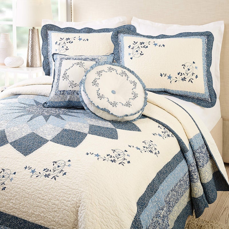 Modern Heirloom Charlotte Standard Sham, Blue, 26" x 20" - Image 5
