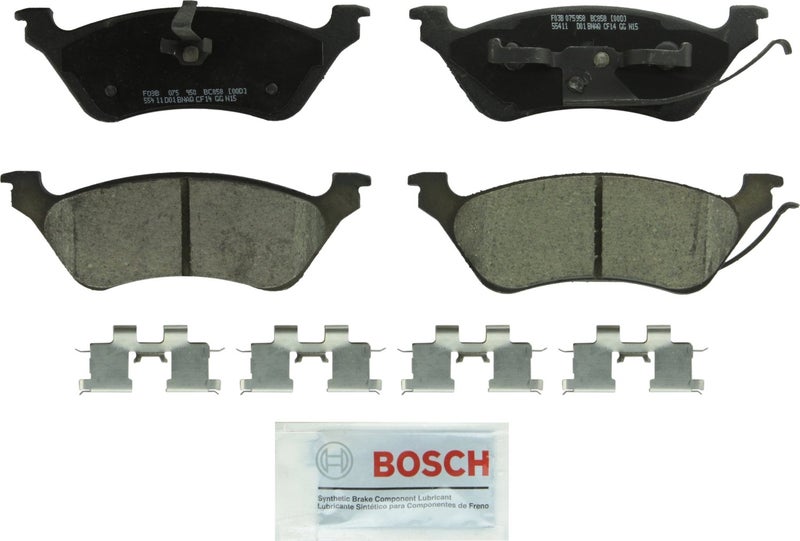 BOSCH BC858 QuietCast Premium Ceramic Disc Brake Pad Set - Compatible with Select Chrysler Town & Country, Voyager; Dodge Caravan, Grand Caravan; REAR - Image 1