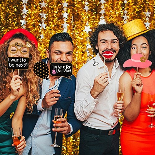 LeeSky 60Pcs Wedding Photo Booth Props, Wedding Props for Photos Bachelorette Weddings Shower Party Decorations - Image 3