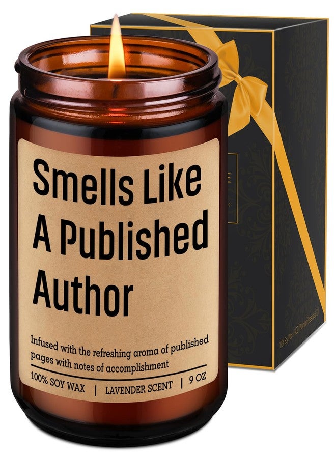 LEADO Smells Like a Published Author Candle - Creative Gifts for Writers, Congrats New Author Gifts for Women, Men - Mothers Day, Literary, Writing Present for Book Writer, Novelist, Poet, Playwright - Image 1