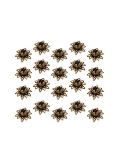 WYBOT 20pcs Flower Bead Caps Flower End Caps Lotus Bead Caps for Necklace Bracelet Jewelry Making Ancient Green  - Image 3