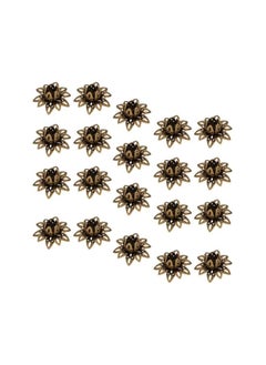 WYBOT 20pcs Flower Bead Caps Flower End Caps Lotus Bead Caps for Necklace Bracelet Jewelry Making Ancient Green  - Image 4