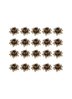 WYBOT 20pcs Flower Bead Caps Flower End Caps Lotus Bead Caps for Necklace Bracelet Jewelry Making Ancient Green  - Image 1