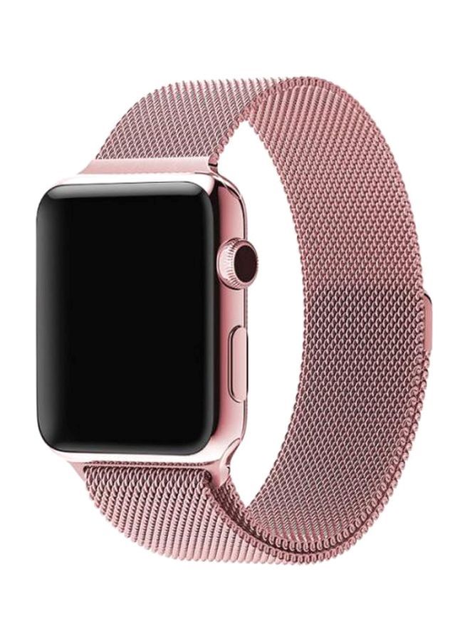 نيبمينينت رباط معصم بديل مغناطيسي من الستانلس ستيل لساعة أبل آي ووتش 1/ 2/ 3 /4 ذهبي وردي