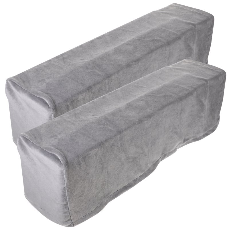 2Pcs Universal Sofa Armrest Cover Elastic Armrest Protector Color Armrest Protective Cloth Grey - Image 1