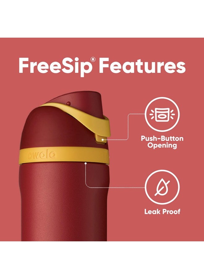 Owala Owala Harry Potter FreeSip Insulated Stainless Steel Water Bottle with Straw, BPA-Free Sports Water Bottle, Great for Travel, 24 oz, Gryffindor  - Image 4