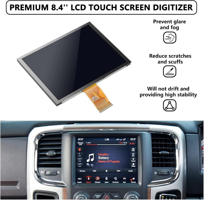 WonVon 17-22 Replacement 8.4" Uconnect 4C UAQ LCD Monitor Touch-Screen Radio Navigation for Dodge RAM Jeep Chrysler - Image 4