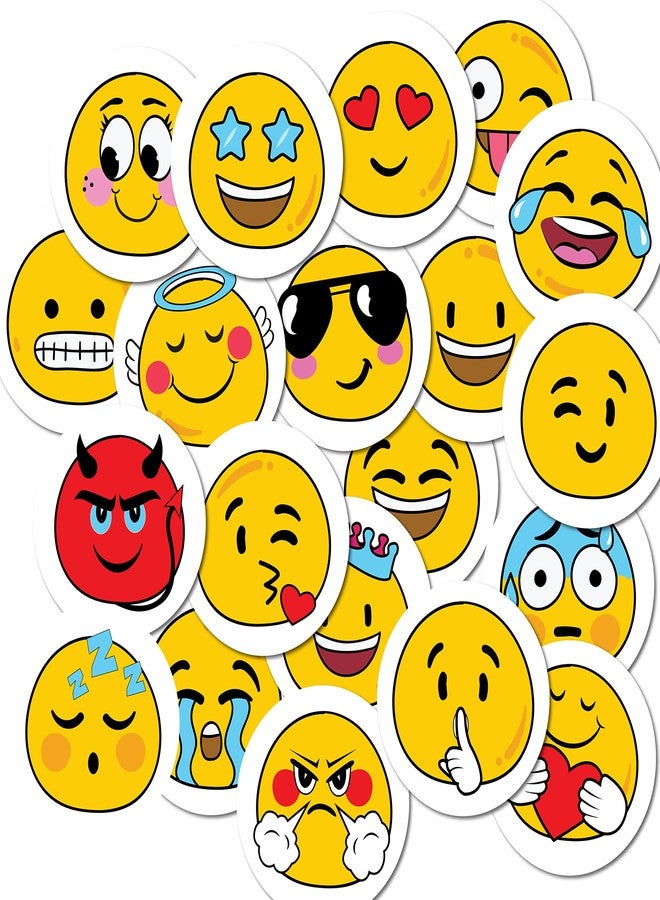 weRevel Emoji Emoticon Stickers, 40 Pieces, 2 inches, Round, 20 Unique Designs - Image 1