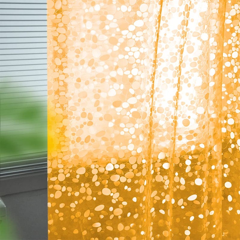 Ga-Geetopia Fall EVA Orange Thin Shower Curtain Liner, Pebble Pattern 72x72 Inch Lightweight Plastic Bathroom Shower Showroom Inner Curtain with Rustproof Metal Grommets and Weighted Magnets - Image 1